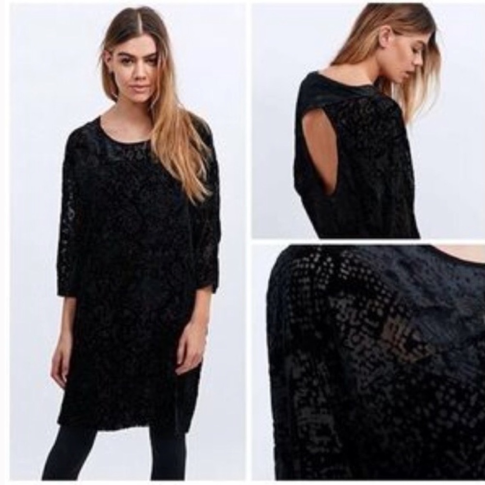 silence + noise Burnout Velvet Backless Dress M - Picture 2 of 8
